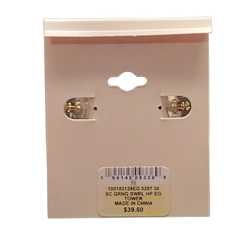 On 34th Gold-Tone Swirl Medium Hoop Earrings - NWT